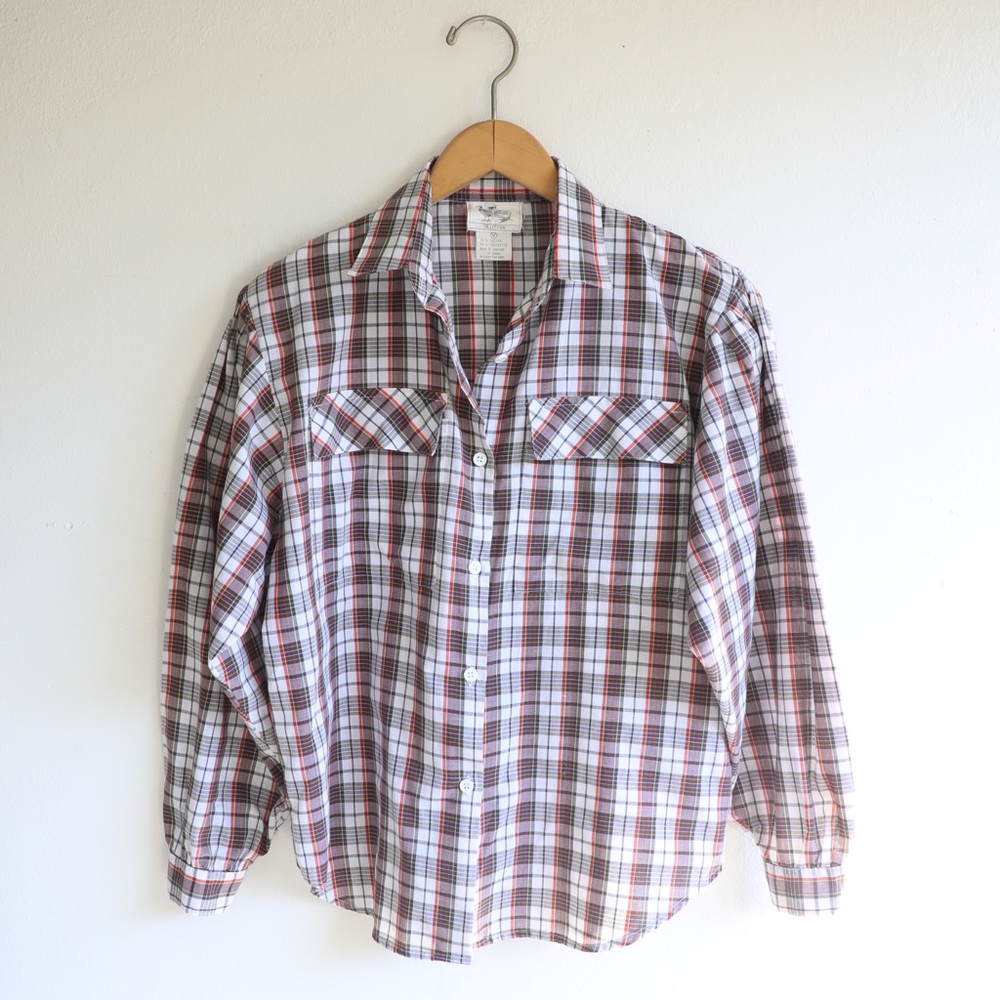 vintage button down plaid shirt